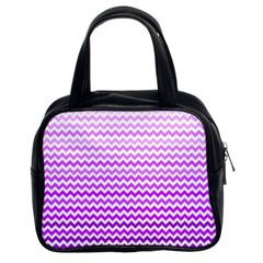 Purple Gradient Chevron Classic Handbags (2 Sides)