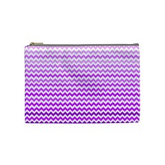 Purple Gradient Chevron Cosmetic Bag (medium) 