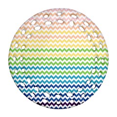 Pastel Gradient Rainbow Chevron Ornament (round Filigree)  by CraftyLittleNodes