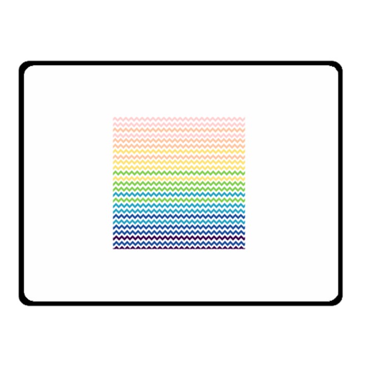 Pastel Gradient Rainbow Chevron Double Sided Fleece Blanket (Small) 