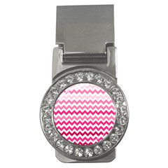 Pink Gradient Chevron Large Money Clips (cz)  by CraftyLittleNodes