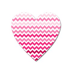 Pink Gradient Chevron Large Heart Magnet