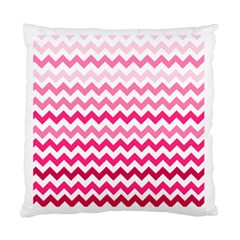 Pink Gradient Chevron Large Standard Cushion Case (one Side)  by CraftyLittleNodes