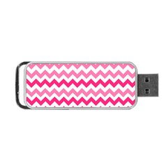 Pink Gradient Chevron Large Portable Usb Flash (one Side) by CraftyLittleNodes