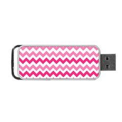 Pink Gradient Chevron Large Portable Usb Flash (two Sides) by CraftyLittleNodes