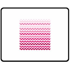 Pink Gradient Chevron Large Double Sided Fleece Blanket (medium) 