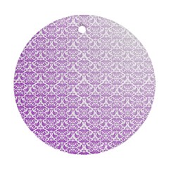 Purple Damask Gradient Ornament (Round) 