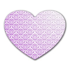 Purple Damask Gradient Heart Mousepads by CraftyLittleNodes