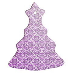 Purple Damask Gradient Christmas Tree Ornament (2 Sides)