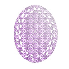 Purple Damask Gradient Ornament (oval Filigree)  by CraftyLittleNodes