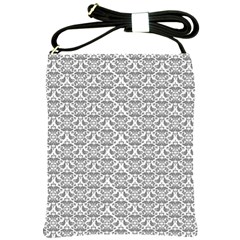 Gray Damask Shoulder Sling Bags