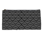 Silver Damask With Black Background Pencil Cases Front