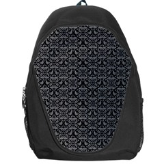 Silver Damask With Black Background Backpack Bag