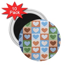 Hearts Plaid 2.25  Magnets (10 pack) 