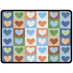 Hearts Plaid Fleece Blanket (Large) 