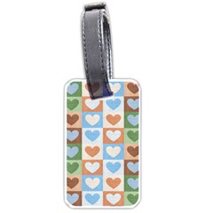 Hearts Plaid Luggage Tags (One Side) 