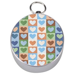 Hearts Plaid Silver Compasses