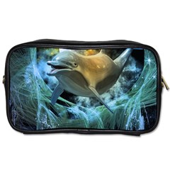 Funny Dolphin In The Universe Toiletries Bags 2-side