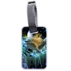 Funny Dolphin In The Universe Luggage Tags (two Sides)