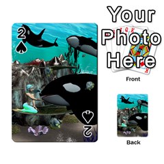 Cute Mermaid Playing With Orca Playing Cards 54 Designs 
