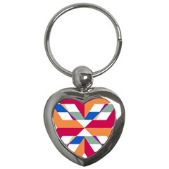 Shapes In Triangles Key Chain (heart) by LalyLauraFLM