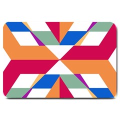Shapes In Triangles Large Doormat by LalyLauraFLM