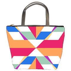 Shapes In Triangles Bucket Bag by LalyLauraFLM