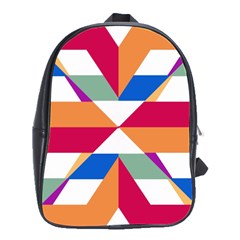 Shapes In Triangles School Bag (large) by LalyLauraFLM