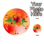 Awesome Red Flowers With Leaves Playing Cards 54 (Round)  Front - Diamond4