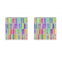 Colorful Vintage Stripes Cufflinks (square)