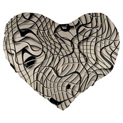 Ribbon Chaos 2  Large 19  Premium Heart Shape Cushions by ImpressiveMoments