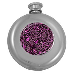 Ribbon Chaos 2 Pink Round Hip Flask (5 Oz) by ImpressiveMoments