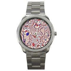 Ribbon Chaos 2 Red Blue Sport Metal Watches by ImpressiveMoments
