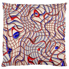 Ribbon Chaos 2 Red Blue Large Cushion Cases (one Side)  by ImpressiveMoments