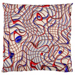 Ribbon Chaos 2 Red Blue Standard Flano Cushion Cases (two Sides)  by ImpressiveMoments