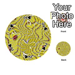 Ribbon Chaos 2 Yellow Playing Cards 54 (round)  by ImpressiveMoments