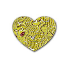 Ribbon Chaos 2 Yellow Heart Coaster (4 Pack)  by ImpressiveMoments