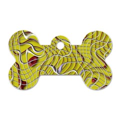 Ribbon Chaos 2 Yellow Dog Tag Bone (two Sides) by ImpressiveMoments