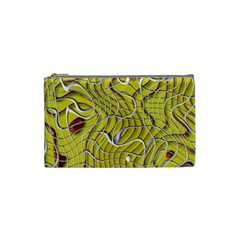 Ribbon Chaos 2 Yellow Cosmetic Bag (small)  by ImpressiveMoments