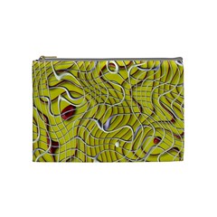 Ribbon Chaos 2 Yellow Cosmetic Bag (medium)  by ImpressiveMoments