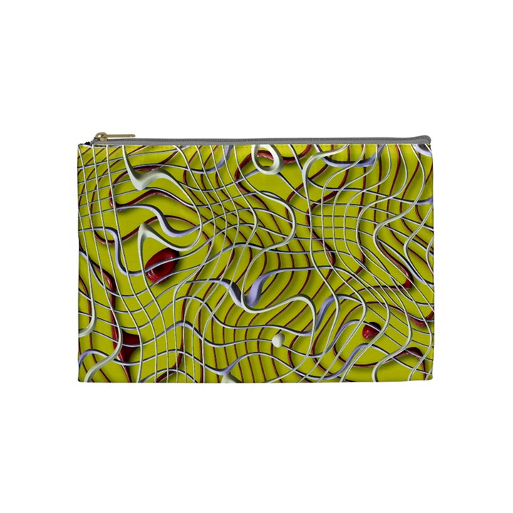 Ribbon Chaos 2 Yellow Cosmetic Bag (Medium) 