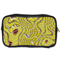 Ribbon Chaos 2 Yellow Toiletries Bags 2-side by ImpressiveMoments