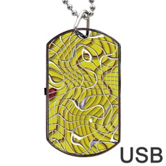 Ribbon Chaos 2 Yellow Dog Tag Usb Flash (two Sides)  by ImpressiveMoments