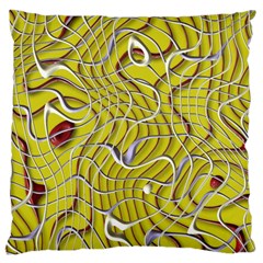 Ribbon Chaos 2 Yellow Large Cushion Cases (two Sides)  by ImpressiveMoments