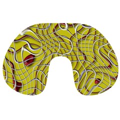 Ribbon Chaos 2 Yellow Travel Neck Pillows by ImpressiveMoments