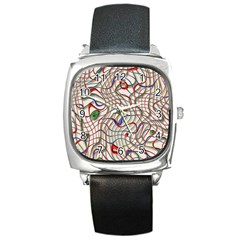 Ribbon Chaos 2 Square Metal Watches by ImpressiveMoments