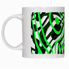 Ribbon Chaos Green White Mugs by ImpressiveMoments