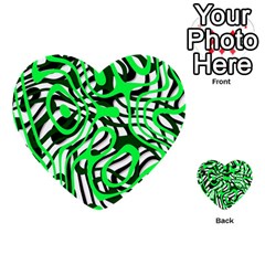 Ribbon Chaos Green Multi-purpose Cards (heart)  by ImpressiveMoments