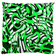 Ribbon Chaos Green Large Cushion Cases (one Side)  by ImpressiveMoments