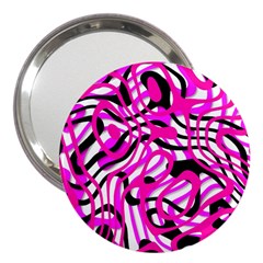 Ribbon Chaos Pink 3  Handbag Mirrors by ImpressiveMoments